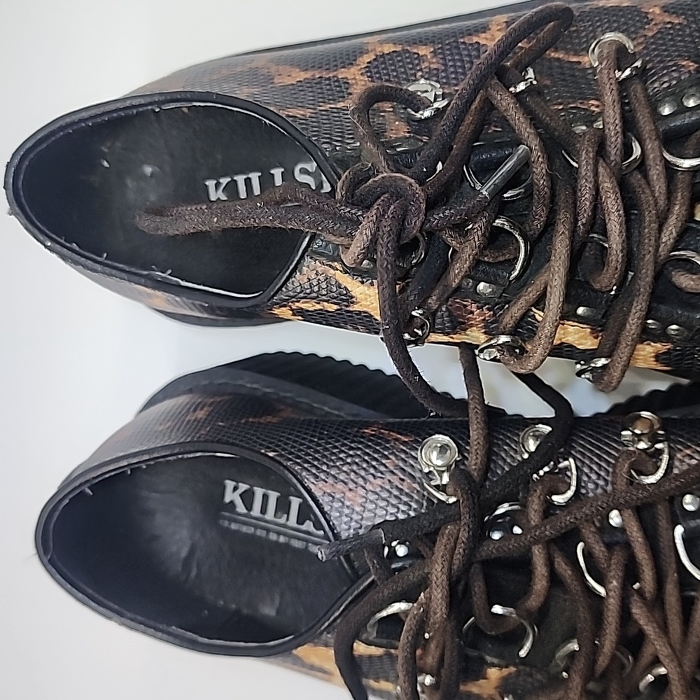 Killstar Leopard Creepers Platform Shoes Goth Punk Alt - Picture 6 of 11